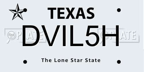 DVIL5H Texas License Plate
