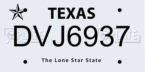 DVJ6937 Texas License Plate