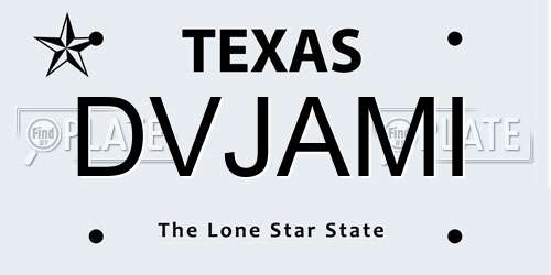 DVJAMI Texas License Plate