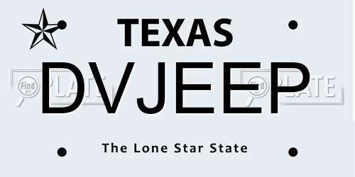 DVJEEP Texas License Plate