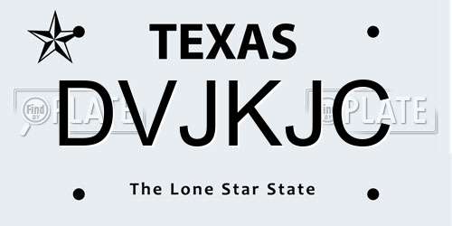 DVJKJC Texas License Plate