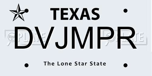 DVJMPR Texas License Plate