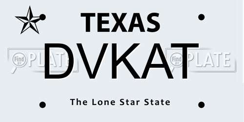 DVKAT Texas License Plate