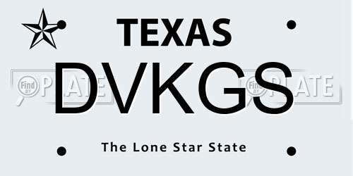 DVKGS Texas License Plate