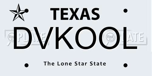 DVKOOL Texas License Plate