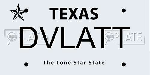 DVLATT Texas License Plate