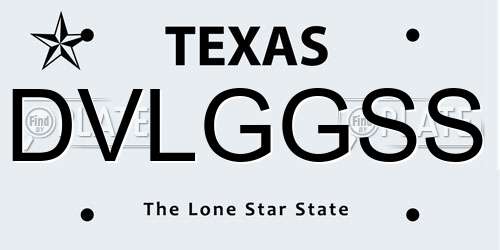 DVLGGSS Texas License Plate