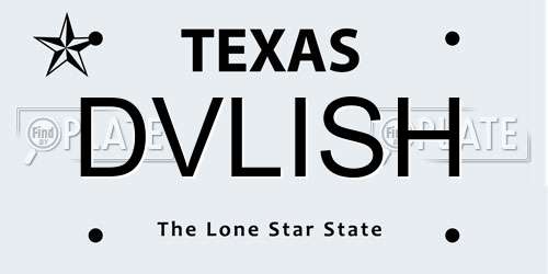 DVLISH Texas License Plate