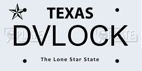 DVLOCK Texas License Plate