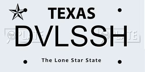 DVLSSH Texas License Plate