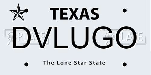 DVLUGO Texas License Plate
