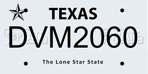 DVM2060 Texas License Plate