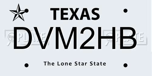 DVM2HB Texas License Plate