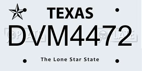 DVM4472 Texas License Plate