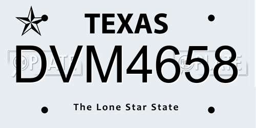 DVM4658 Texas License Plate