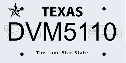 DVM5110 Texas License Plate