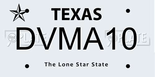 DVMA10 Texas License Plate