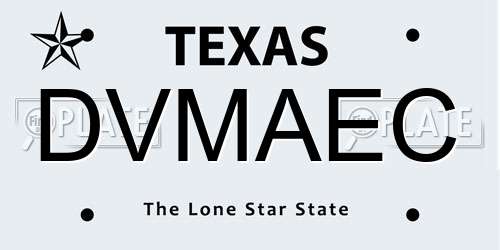 DVMAEC Texas License Plate