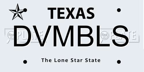 DVMBLS Texas License Plate