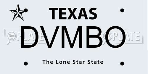 DVMBO Texas License Plate