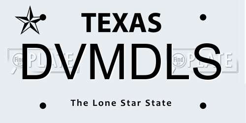 DVMDLS Texas License Plate