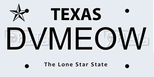 DVMEOW Texas License Plate