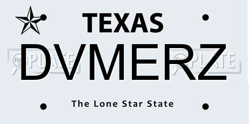 DVMERZ Texas License Plate