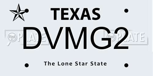 DVMG2 Texas License Plate