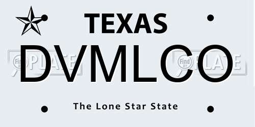DVMLCO Texas License Plate
