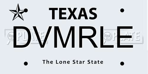 DVMRLE Texas License Plate
