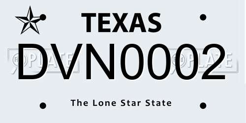 DVN0002 Texas License Plate