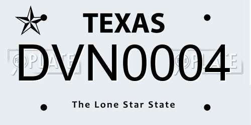 DVN0004 Texas License Plate