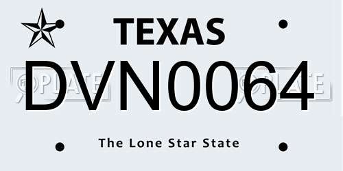 DVN0064 Texas License Plate