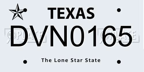DVN0165 Texas License Plate