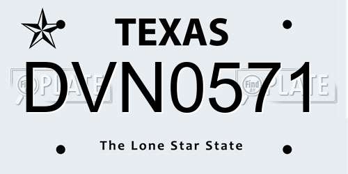 DVN0571 Texas License Plate