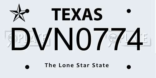 DVN0774 Texas License Plate