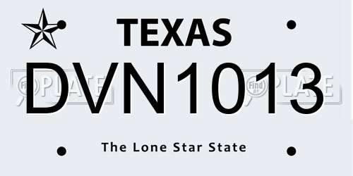 DVN1013 Texas License Plate