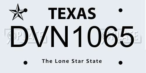 DVN1065 Texas License Plate