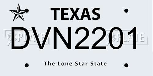 DVN2201 Texas License Plate