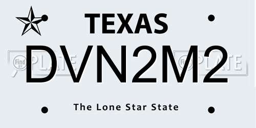DVN2M2 Texas License Plate