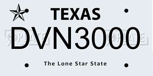 DVN3000 Texas License Plate