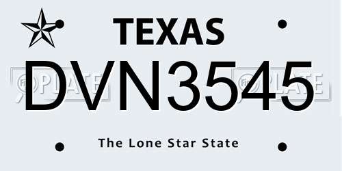 DVN3545 Texas License Plate