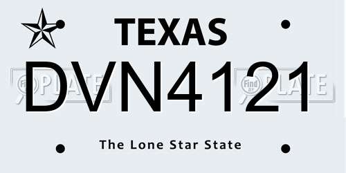 DVN4121 Texas License Plate