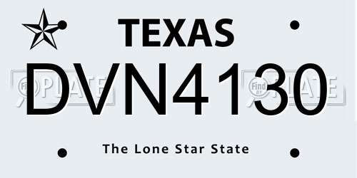 DVN4130 Texas License Plate