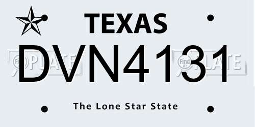 DVN4131 Texas License Plate