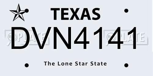 DVN4141 Texas License Plate
