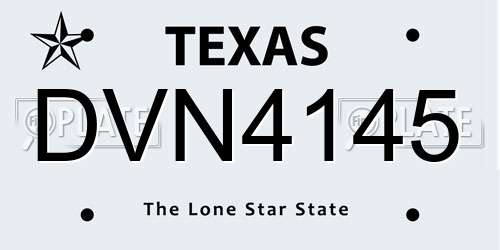 DVN4145 Texas License Plate