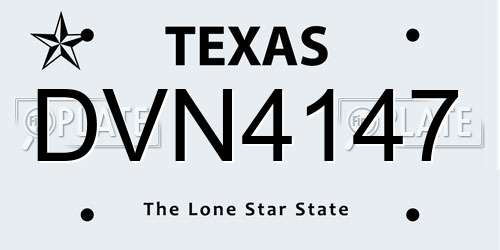 DVN4147 Texas License Plate