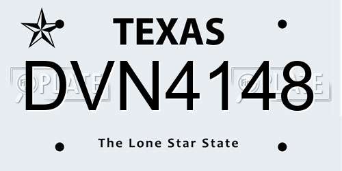 DVN4148 Texas License Plate