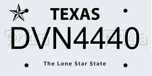 DVN4440 Texas License Plate